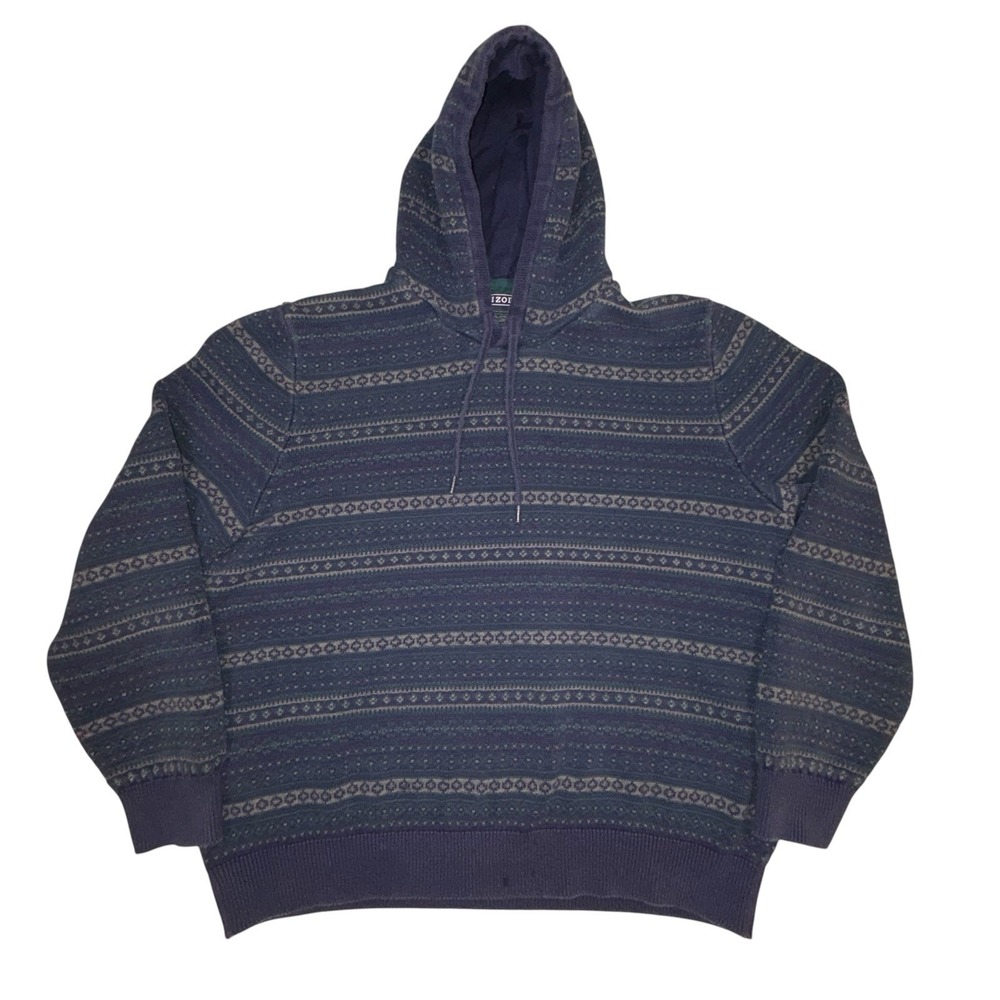 Izod Men's Multicolored Patterned Hoodie Size XXL